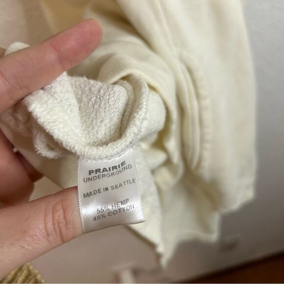 Prairie Underground Pullover Short Sleeve Sweatshirt Cowl Neck Cream Size XS - Picture 3 of 6